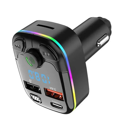 Recommended Vehicle Safety Tools: Bluetooth 5.0 Car FM Transmitter PD Type-C Dual USB Ambient Player MP3 Fast Charger Type-C Wireless Light Handsfree PD