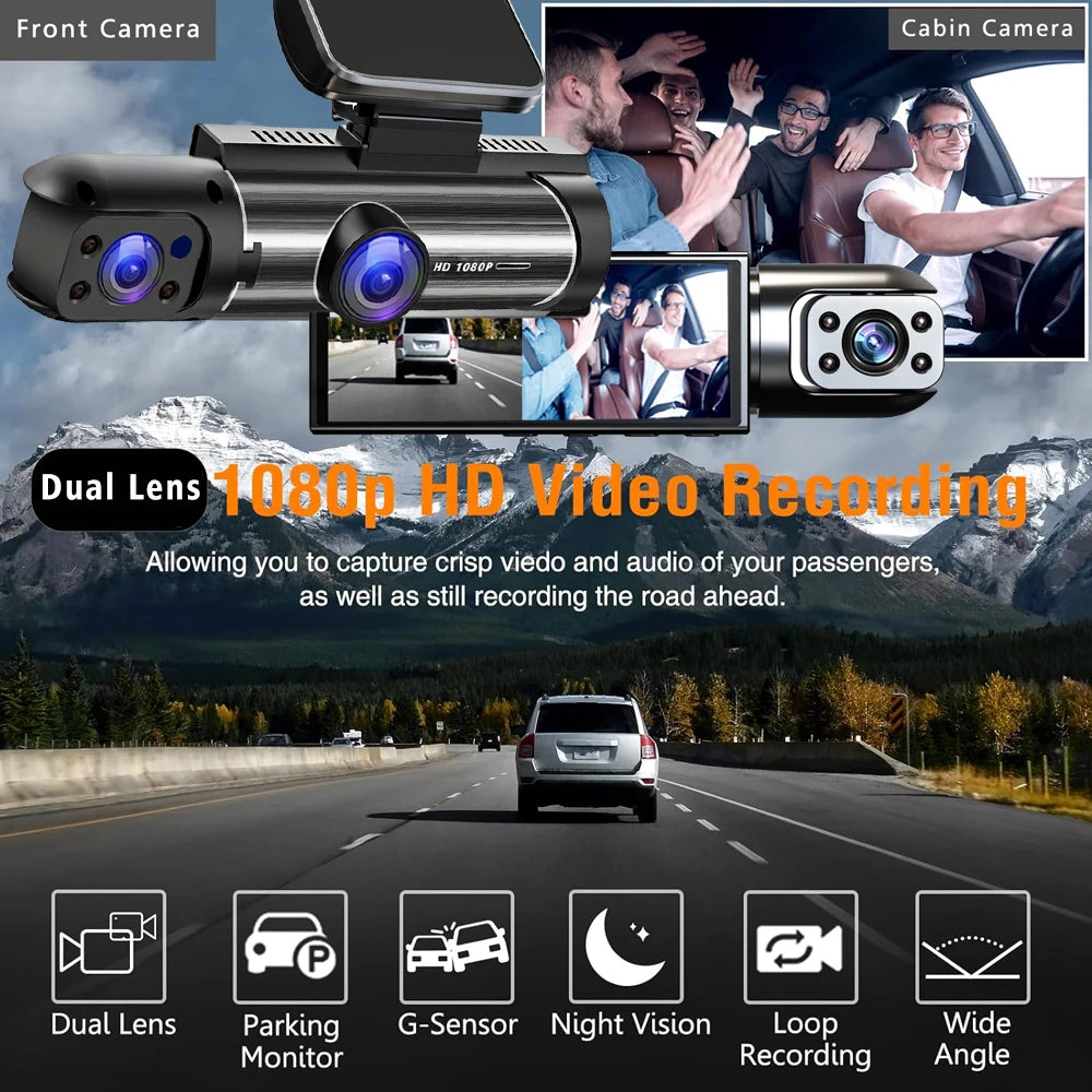 Recommended Vehicle Safety Tools:  Dual Lens Car DVR FHD 1920*1080P Dash Camera Cabin Dashcam Vehicle Video Dash Cam Drive Recorder Interior Mini Dvrs Black Box