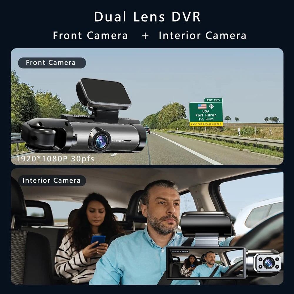 Recommended Vehicle Safety Tools:  Dual Lens Car DVR FHD 1920*1080P Dash Camera Cabin Dashcam Vehicle Video Dash Cam Drive Recorder Interior Mini Dvrs Black Box